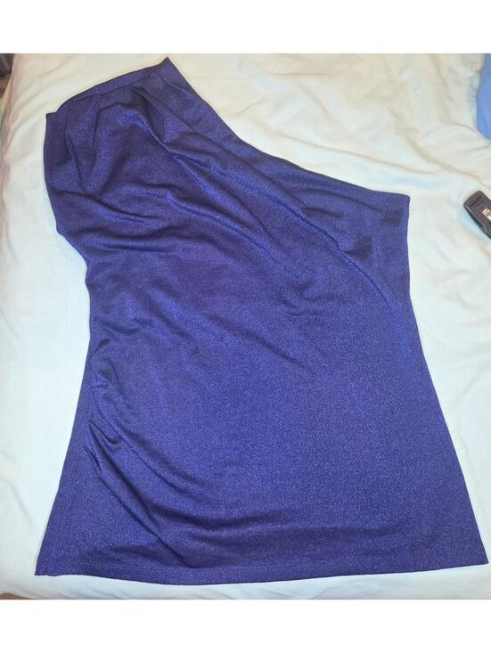 Tops - Ann Taylor LOFT blue  Purple One-Shoulder Knit Top Size L